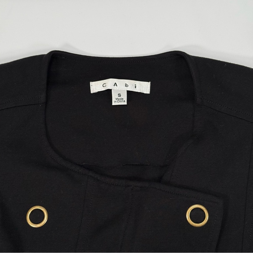 Cabi Women's Black Moto Jacket Small S Double Breasted Zip Cropped Lightweight - Picture 4 of 7
